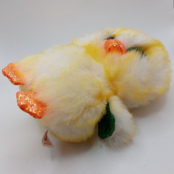Ty Beanie Boo Lemon Drop Yellow Chick 6 Inch Plush Green Glitter - Picture 3 of 9